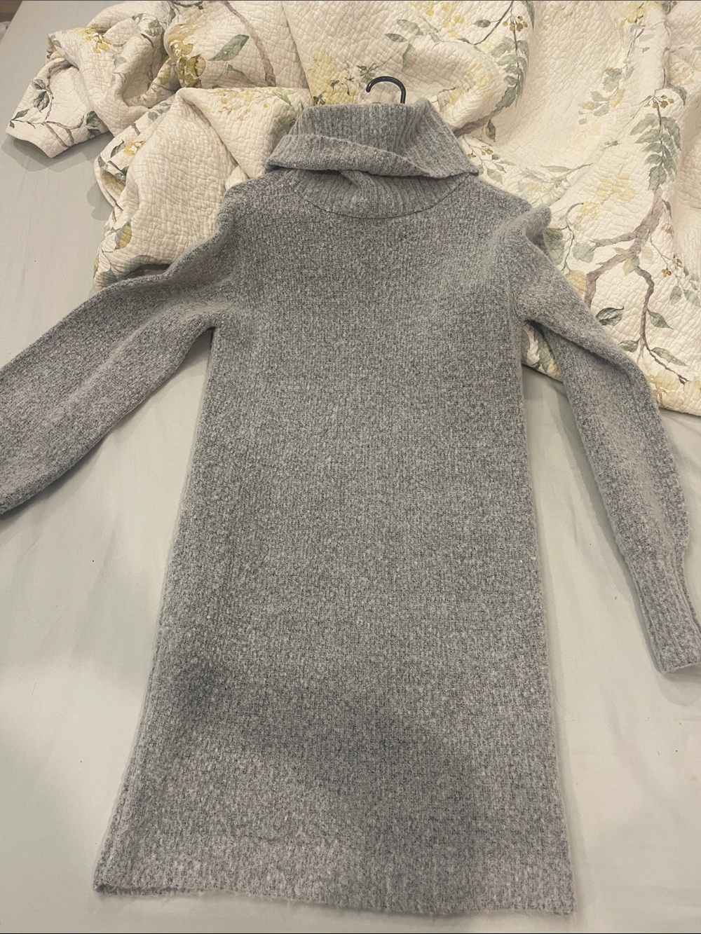 Guess Gray Cowl Neck Knit Sweater Dress